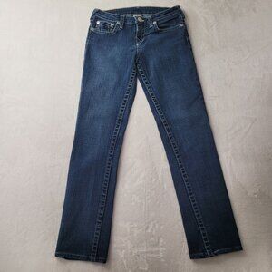 True Religion World Tour Stella Girl's Dark Wash Denim Jeans Size 14
